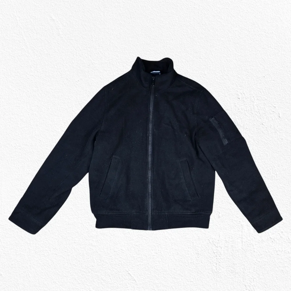 Dockers Black Insulated Mock Neck Full Zip Heavy Winter Jacket Size Medium